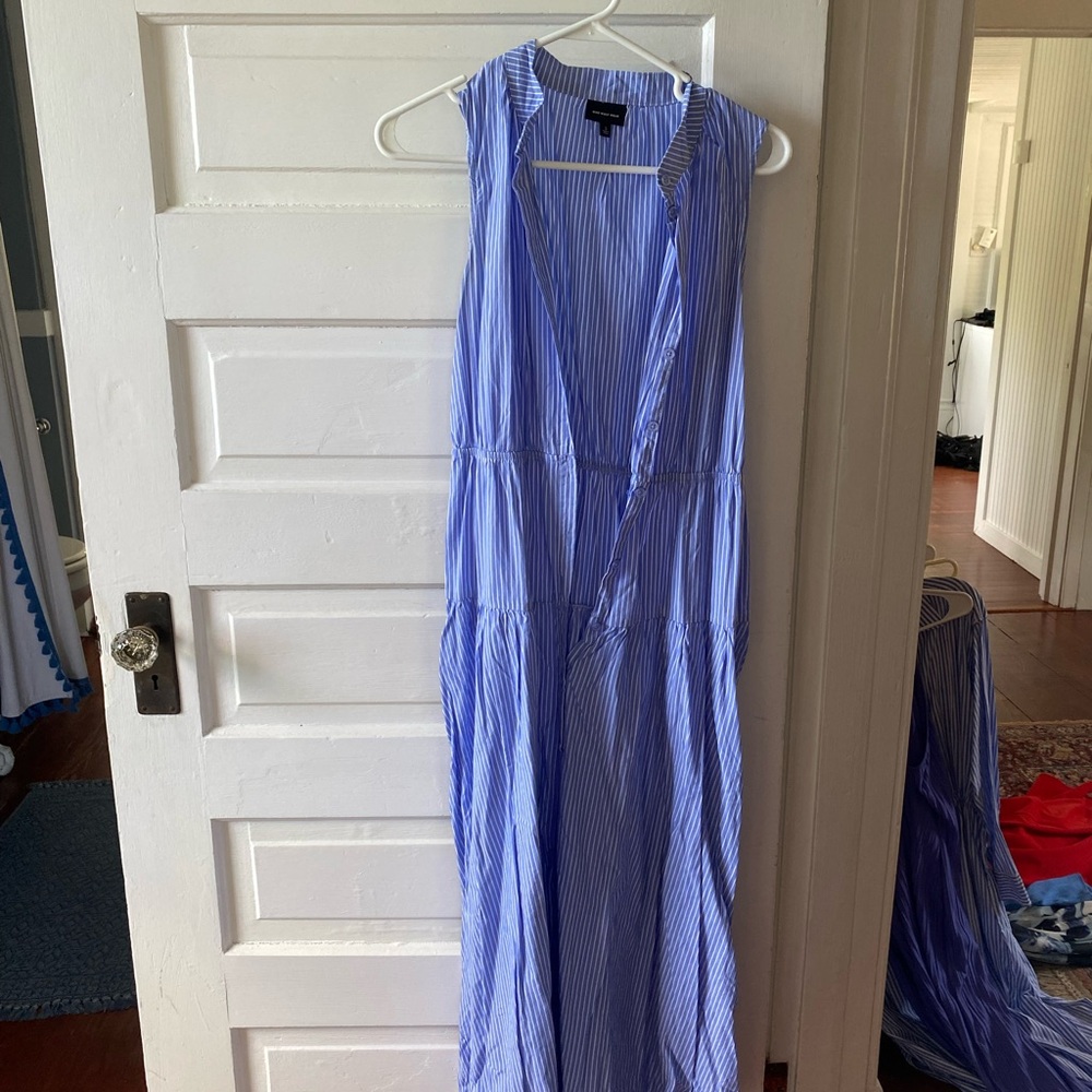 Who What Wear Blue and White Striped Dress